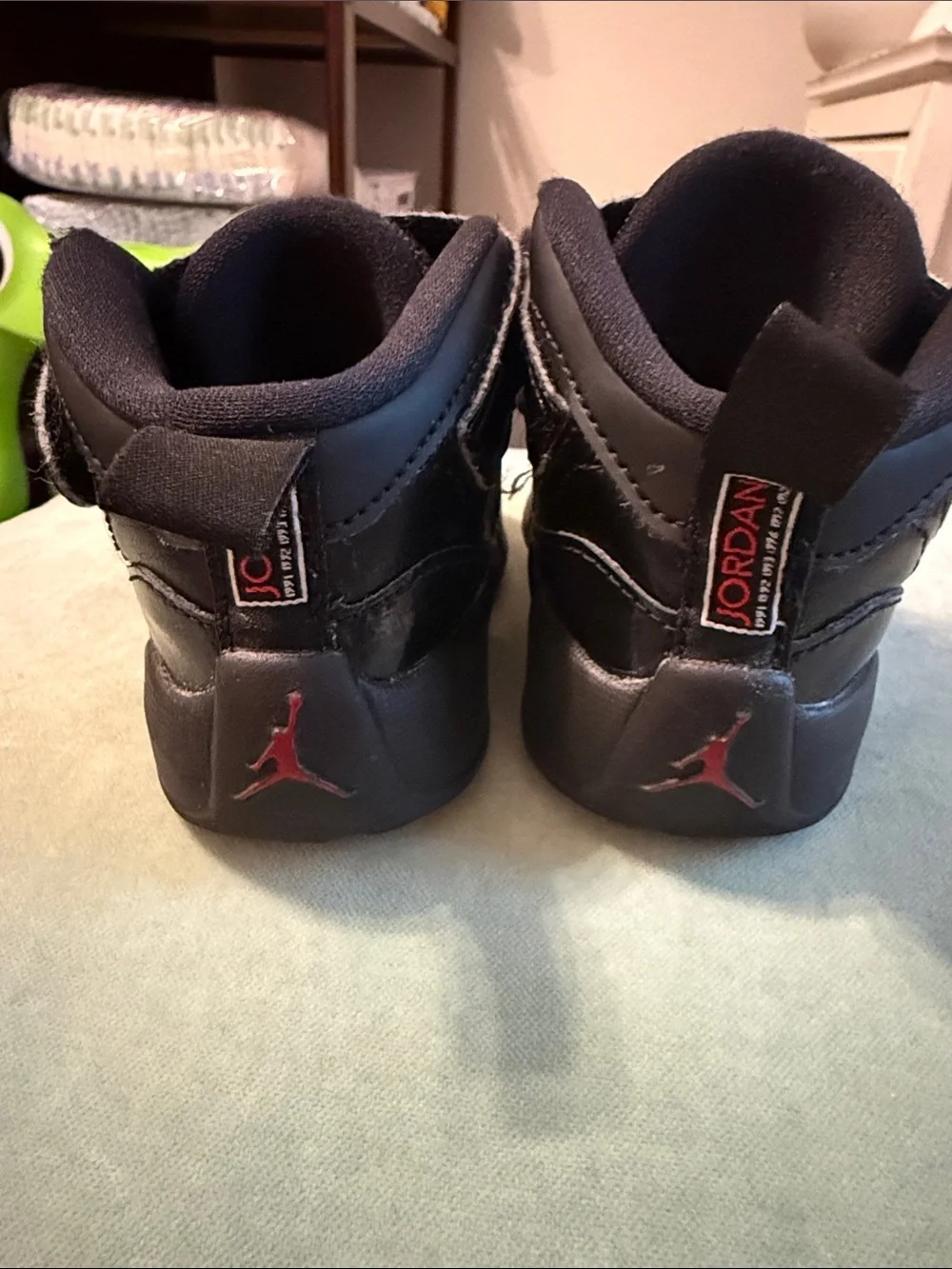 Jordan Black and Red Infant High-Top Sneakers